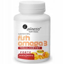 Maisto papildas ALINESS Fish Omega-3 Forte, 500/250 mg EPA/DHA, 90 kapsulių