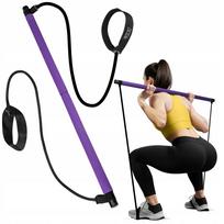 Treniruočių lazda su ekspanderiais Pilates ir fitnesui