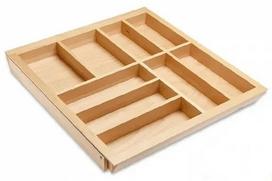 Stalčiaus įdėklas stalo įrankiams, reguliuojamas, medinis, buko, 60–100 cm, GTV