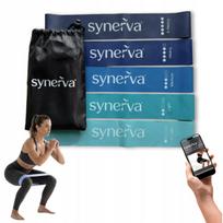 Atsparumo gumų rinkinys Synerva Mini Band, 5 vnt., mėlynos spalvos + e. knyga