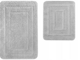 Vonios kilimėlių rinkinys, pilkas, 2 dalys, 50x80 cm, elegantiškas ir minkštas