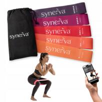 5 mini elastinių gumų rinkinys Synerva, rožinės, su e-knyga