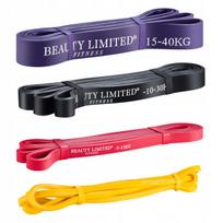 Guminės treniruočių pasipriešinimo juostos, 4 vnt., 2–40 kg