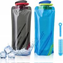 Sulankstomas sportinis vandens butelis 700 ml su karabinu, 2 vnt.