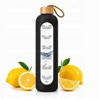 Stiklinis gertuvė su silikoniniu dėklu, 750 ml, su motyvuojančia matuokle