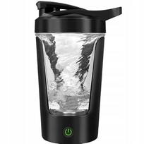 Automatinis baltymų plakiklis 350 ml su maišikliu, USB, juodas