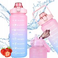 Sportinis vandens butelis su šiaudeliu, 2000 ml, su matuokliu