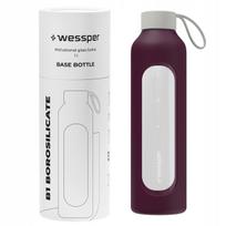 Stiklinis vandens butelis 1 l Wessper B1 BOROSILICATE Ruby
