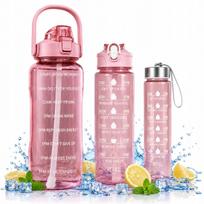 Gertuvės rinkinys 3 vnt. – 2 l, 900 ml, 300 ml su šiaudeliu, motyvacinės