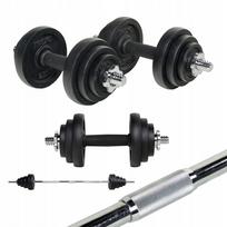 Hantelių ir štangos rinkinys XTREXO CAST IRON 50 kg su apsaugine danga