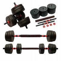 Reguliuojamų bituminių hantelių rinkinys su jungtimi, 2 x 10 kg, iš viso 20 kg