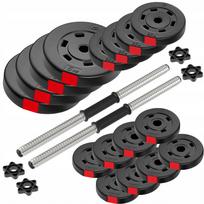 Bituminiai hanteliai 2x20 kg su reguliuojamomis apkabomis, 30 mm kotu
