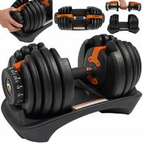 Reguliuojami ketiniai hanteliai su stovu, gumuota danga, 24 kg