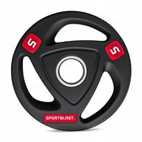 Svorio plokštė OLYMPIC 5 kg, 51 mm, gumuota, su rankenomis