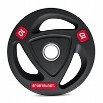 Svorio ketaus diskas OLYMPIC 10 kg, 51 mm, gumuotas, su rankenomis