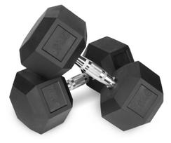 Hanteliai treniruotėms SOLID HEX, 2 x 20 kg, gumuotas ketaus komplektas, 40 kg