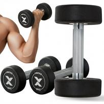 Gumuota ketaus hantelis XTREXO Pro 8 kg, juodas