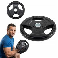 Lietinis svoris XTREXO, gumuotas, juodas, 15 kg