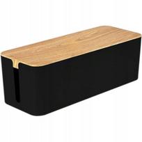Laidų laikymo dėžė MOZOS KBO-BK-WOOD, juoda, medinė