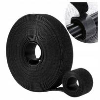 Lipni VELCRO juosta laidų tvirtinimui, juoda, 5 m