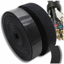 Kabelių tvirtinimo juosta Velcro, reguliuojama, 10 m, juoda