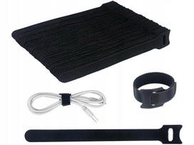 Lipni kabelių tvirtinimo juosta VELCRO 15 cm juoda, 50 vnt.