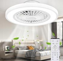 Lubų ventiliatorius su LED lempute, nuotoliniu valdymu, tylus, 45W, 6500K, 54 cm, baltas, TTC
