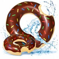 Pripučiamas plaukimo ratas CHOCOLATE DONUT, ruda, 90 cm, XL