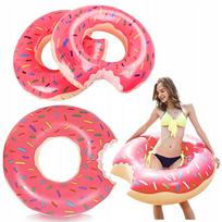 Pripučiamas plaukimo ratas DONUT, XL, 90 cm, su rožių raštu
