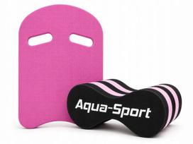 Plaukimo treniruočių rinkinys Aqua-Sport: lenta ir plūdurys, rožinis