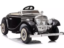 LEAN CARS elektrinis vaikiškas automobilis Mercedes 540K Classic Premium LED šviesos MP3 juodas