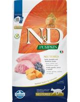 FARMINA N&D PUMPKIN - CAT Dry Lamb&Blueberry NEUTERED ADULT sausas maistas katėms, 5 kg