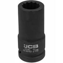 Jcb Smūginė galvutė JCB-46810021, 21mm, 3/4DR, CrMo, gili, 12-punktų, kvadratas su anga, 1 vnt.