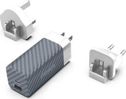 Energizer 65W USB-A + USB-C kroviklis be laido – 3 adapteriai EU/US/UK – Sidabrinė/Pilka