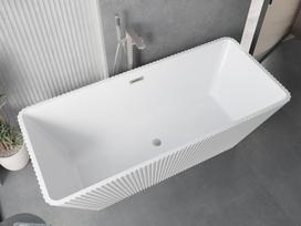 Mexen Tava laisvai pastatoma rifliuota vonia 170 x 75 cm, balta, šlifuoto nikelio perpylimas - 52851707500-97