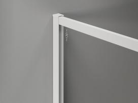 Mexen Kioto-F dušo siena Walk-in su rėmeliu 140 x 202 cm, matinė 8 mm, balta - 800-140-104-20-30