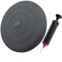 Everest Fitness balansavimo pagalve, ortopedine pripuciama pusiausvyros pagalve su pompa, Ø33 cm, tamsiai pilka
