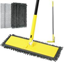 Plokščias sulankstomas grindų šluostas su 90 laipsnių besisukančia galvute ir 132 cm kotu — šluota laminatui, valymo rinkinys, mikropluošto šluota, grindų plovimo priemonės, šluota plytelėms, namų valymo įrankiai, šluota dulkėms