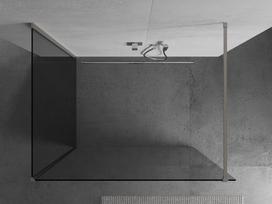 Mexen Kioto dušo sienelė Walk-in 100 x 80 cm, permatoma, šlifuotas nikelis - 800-100-212-97-00-080
