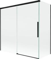 Mexen Rox stumdomas dušo ekranas su dviem durimis 160 + 80 x 150 cm, skaidrus, juodas - 8C9-160-080-70-00