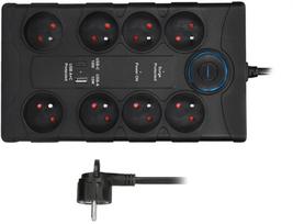 Planšetinio kompiuterio dėklas - SOLIGHT - 8 colių - Sintetinė apsauga - USB A+CA - Juodas