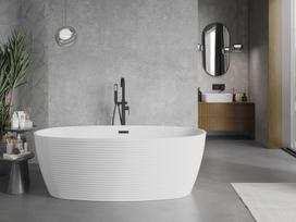 Mexen Lira laisvai pastatoma vonia modelis 170 x 80 cm, balta, juodas perpylimas - 52831708000-70, 170 x 80 cm