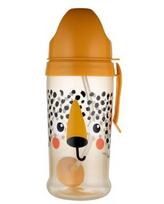 Neišsipilanti gertuvė su šiaudeliu Canpol Babies BabiesBoo cheetah, 270 ml