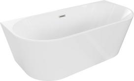 Mexen Oval laivas vonia atskirai stovinti prie sienos 180 x 80 cm, balta, šepetuota nikelio perpylimas - 52671808000-97, 180 x 80 cm
