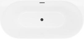 Mexen Oval Slim laisvai stovinti prie sienos vonia 170 x 80 cm, balta, juodas perpylimas - 52661708000-70, 170 x 80 cm