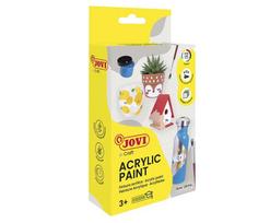 Akriliniai dažai JOVI, 6 spalvos + teptukas, ADSJOV8412027008761