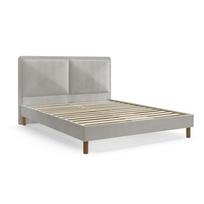 Pilkos spalvos iš audinio dvigulė lova audiniu dengta su lovos grotelėmis 180x200 cm Mara – Bobochic Paris