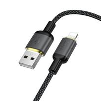 Hoco 2.4A 1 m X128 USB A to Lightning Cable, Black