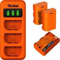 Rollei LP-E6 3-pack battery and charger kit (20076)