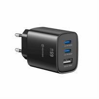 Swissten Edge Travel Charger Edge GaN 2x USB-C PD 65W + 1x USB-A 18W QC Black